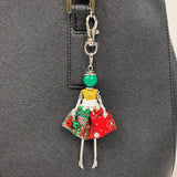Wrapables Hanging Fashionista Doll Keychain, Crystal Rhinestone Keyring Bag Charm