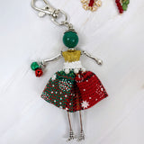 Wrapables Hanging Fashionista Doll Keychain, Crystal Rhinestone Keyring Bag Charm