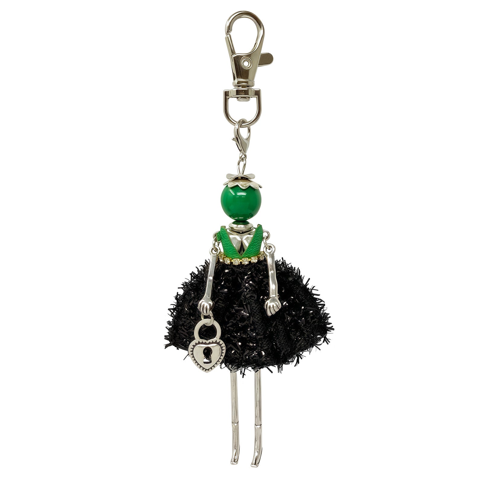 Wrapables Hanging Fashionista Doll Keychain, Crystal Rhinestone Keyring Bag Charm