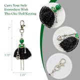 Wrapables Hanging Fashionista Doll Keychain, Crystal Rhinestone Keyring Bag Charm