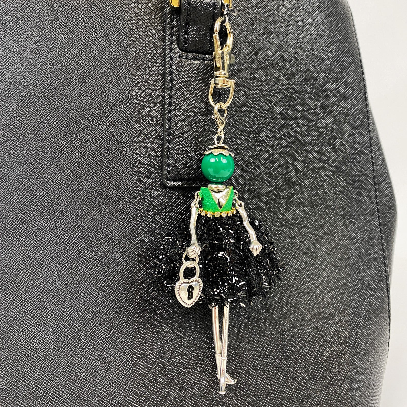 Wrapables Hanging Fashionista Doll Keychain, Crystal Rhinestone Keyring Bag Charm