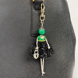 Wrapables Hanging Fashionista Doll Keychain, Crystal Rhinestone Keyring Bag Charm
