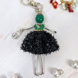 Wrapables Hanging Fashionista Doll Keychain, Crystal Rhinestone Keyring Bag Charm