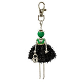 Wrapables Hanging Fashionista Doll Keychain, Crystal Rhinestone Keyring Bag Charm