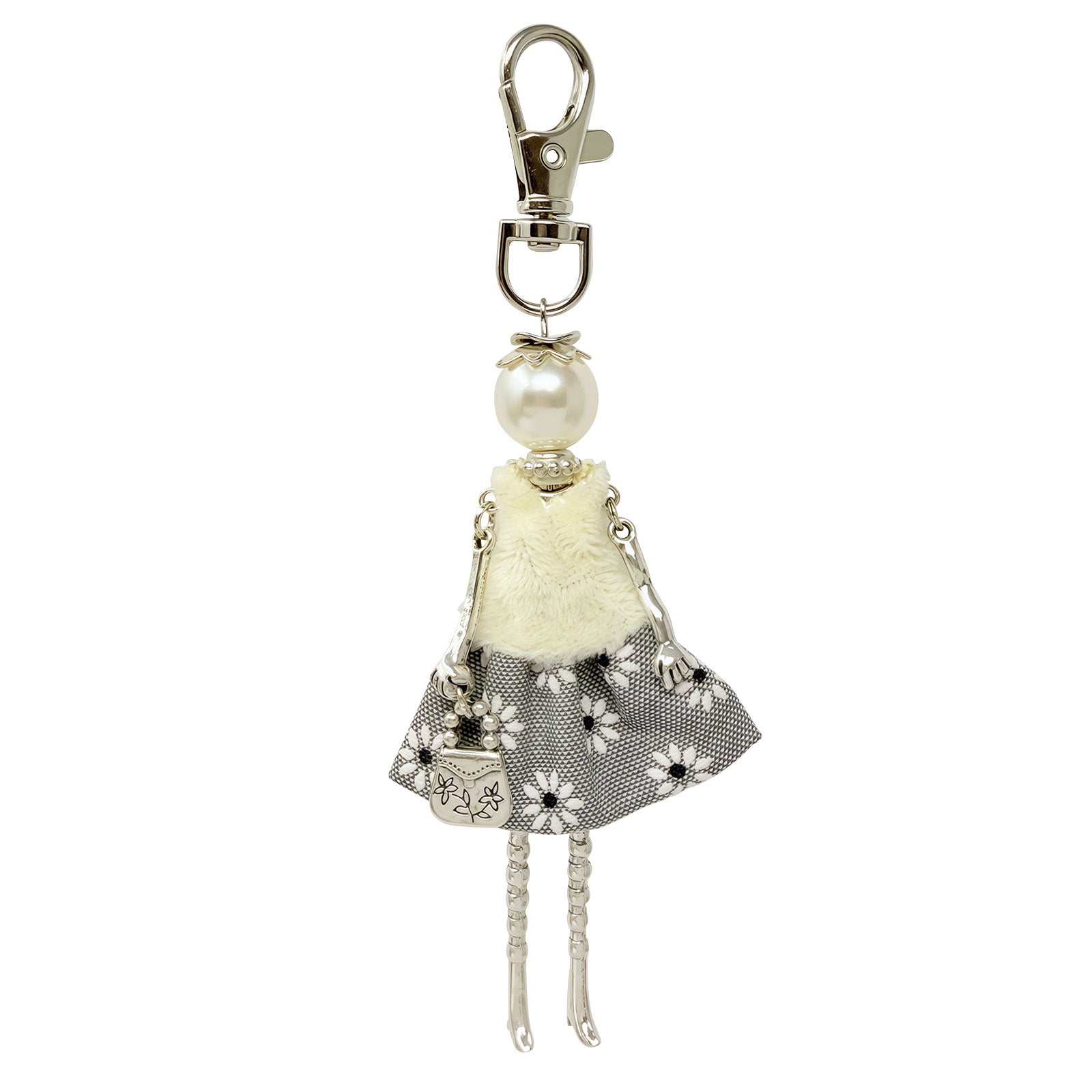 Wrapables Hanging Fashionista Doll Keychain, Crystal Rhinestone Keyring Bag Charm