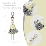 Wrapables Hanging Fashionista Doll Keychain, Crystal Rhinestone Keyring Bag Charm
