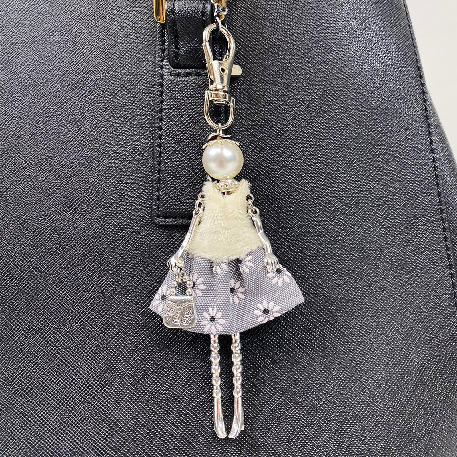 Wrapables Hanging Fashionista Doll Keychain, Crystal Rhinestone Keyring Bag Charm