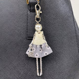Wrapables Hanging Fashionista Doll Keychain, Crystal Rhinestone Keyring Bag Charm