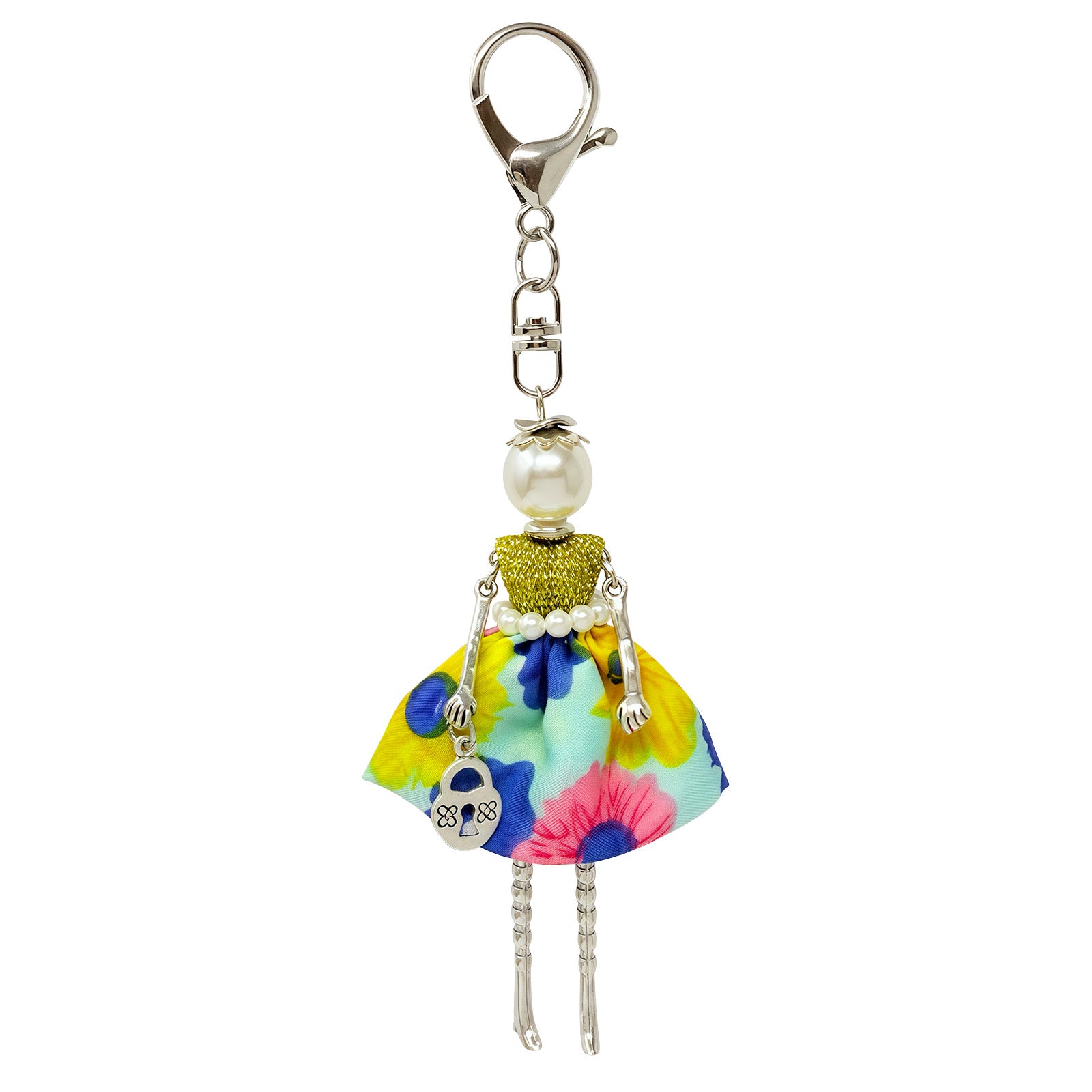 Wrapables Hanging Fashionista Doll Keychain, Crystal Rhinestone Keyring Bag Charm