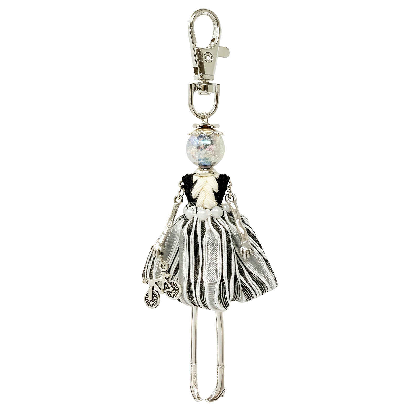 Wrapables Hanging Fashionista Doll Keychain, Crystal Rhinestone Keyring Bag Charm