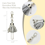 Wrapables Hanging Fashionista Doll Keychain, Crystal Rhinestone Keyring Bag Charm