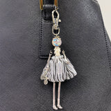 Wrapables Hanging Fashionista Doll Keychain, Crystal Rhinestone Keyring Bag Charm