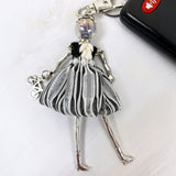 Wrapables Hanging Fashionista Doll Keychain, Crystal Rhinestone Keyring Bag Charm