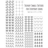 Wrapables Tiny Small Temporary Finger and Hand Tattoos for Women, 10 Sheets