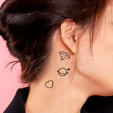 Wrapables Tiny Small Temporary Finger and Hand Tattoos for Women, 10 Sheets