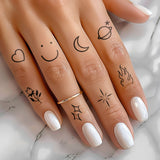 Wrapables Tiny Small Temporary Finger and Hand Tattoos for Women, 10 Sheets