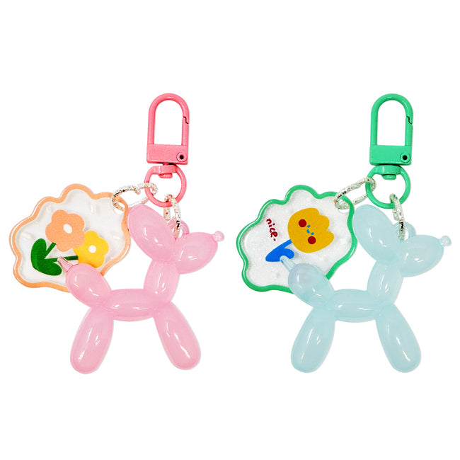 Wrapables Cute Balloon Dog Keychain, Bag Charm Accessory for Purse Handbag Backpack (Set of 2)