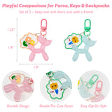 Wrapables Cute Balloon Dog Keychain, Bag Charm Accessory for Purse Handbag Backpack (Set of 2)