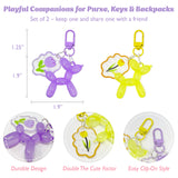 Wrapables Cute Balloon Dog Keychain, Bag Charm Accessory for Purse Handbag Backpack (Set of 2)