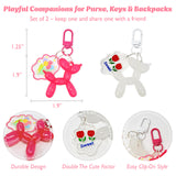 Wrapables Cute Balloon Dog Keychain, Bag Charm Accessory for Purse Handbag Backpack (Set of 2)