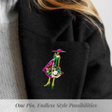 Wrapables Stylish Colorful Rhinestones Lady Brooch Pin For Lapels, Hats, Scarves, and Sweaters