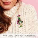 Wrapables Stylish Colorful Rhinestones Lady Brooch Pin For Lapels, Hats, Scarves, and Sweaters