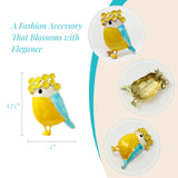 Wrapables Enamel Bird with Floral Wreath Brooch Pin For Lapels, Hats, Scarves, and Sweaters