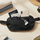 Wrapables Slim Fanny Pack, Hidden Money Belt, Secure Travel Pouch Protects Cash, Cards, Passport, Travel Documents, and Smartphone