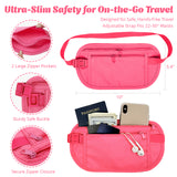 Wrapables Slim Fanny Pack, Hidden Money Belt, Secure Travel Pouch Protects Cash, Cards, Passport, Travel Documents, and Smartphone