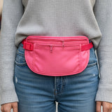 Wrapables Slim Fanny Pack, Hidden Money Belt, Secure Travel Pouch Protects Cash, Cards, Passport, Travel Documents, and Smartphone