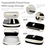 Wrapables Large Capacity Pencil Case, Expandable Pencil Pouch for Stationery Tools, Black