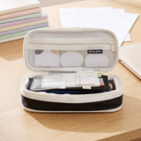 Wrapables Large Capacity Pencil Case, Expandable Pencil Pouch for Stationery Tools, Black