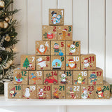 Wrapables Christmas Advent Calendar Countdown Gift Boxes, Winter Buddies
