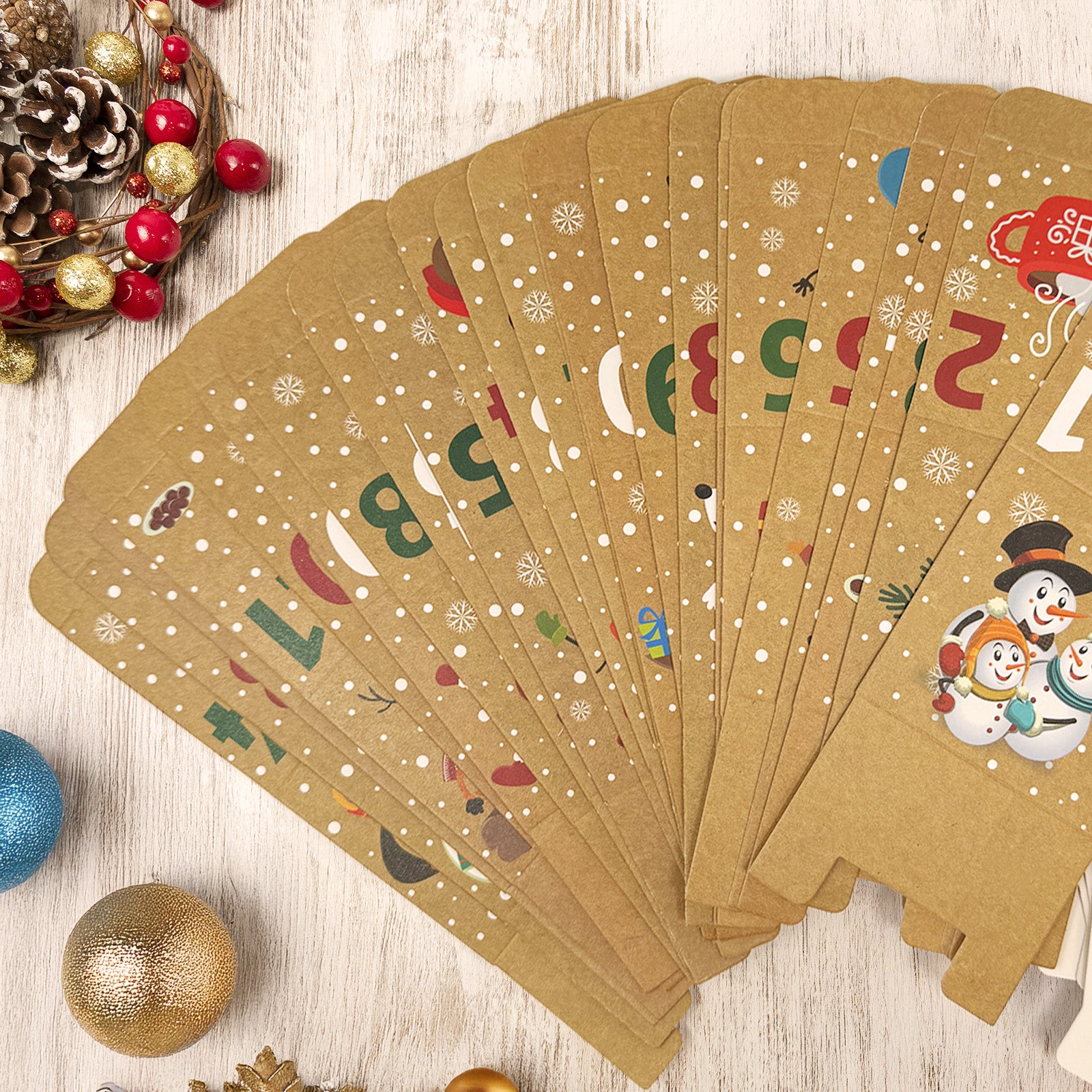 Wrapables Christmas Advent Calendar Countdown Gift Boxes, Winter Buddies