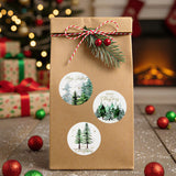 Wrapables Christmas Stickers Label Roll, Holiday Stickers for Sealing Cards, Envelopes, Gift Boxes, Festive Party Favors (500pcs), Christmas Trees