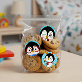 Wrapables 1.5 Inch Winter Holiday Sticker Roll, Stickers for Sealing Cards, Envelopes, Gift Boxes, Festive Party Favors (500pcs), Penguins