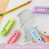 Wrapables Retractable Pastel Erasers with Refills, Set of 4 Erasers + 2 Refills, Push-Pull Design, Stationery Office Supplies