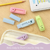 Wrapables Retractable Pastel Erasers with Refills, Set of 4 Erasers + 2 Refills, Push-Pull Design, Stationery Office Supplies