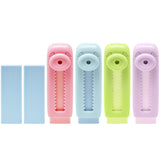 Wrapables Retractable Pastel Erasers with Refills, Set of 4 Erasers + 2 Refills, Push-Pull Design, Stationery Office Supplies