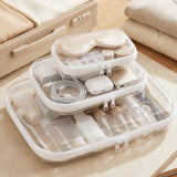 Wrapables Transparent Hard Shell Zipper Case, Clear Travel Storage Organizer for Toiletries, Makeup, and Cosmetics (Set of 3)