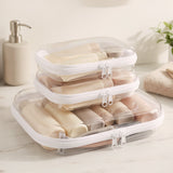 Wrapables Transparent Hard Shell Zipper Case, Clear Travel Storage Organizer for Toiletries, Makeup, and Cosmetics (Set of 3)