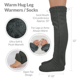 Wrapables Fuzzy Thigh High Socks, Plush Over the Knee Winter Sleeping Slipper Stockings, Long Furry Leg Warmers
