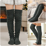 Wrapables Fuzzy Thigh High Socks, Plush Over the Knee Winter Sleeping Slipper Stockings, Long Furry Leg Warmers
