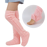 Wrapables Fuzzy Thigh High Socks, Plush Over the Knee Winter Sleeping Slipper Stockings, Long Furry Leg Warmers