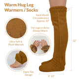 Wrapables Fuzzy Thigh High Socks, Plush Over the Knee Winter Sleeping Slipper Stockings, Long Furry Leg Warmers