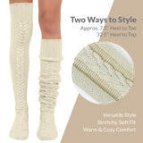 Wrapables Cable Knit Over the Knee Thigh High Winter Boot Socks