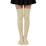 Wrapables Cable Knit Over the Knee Thigh High Winter Boot Socks