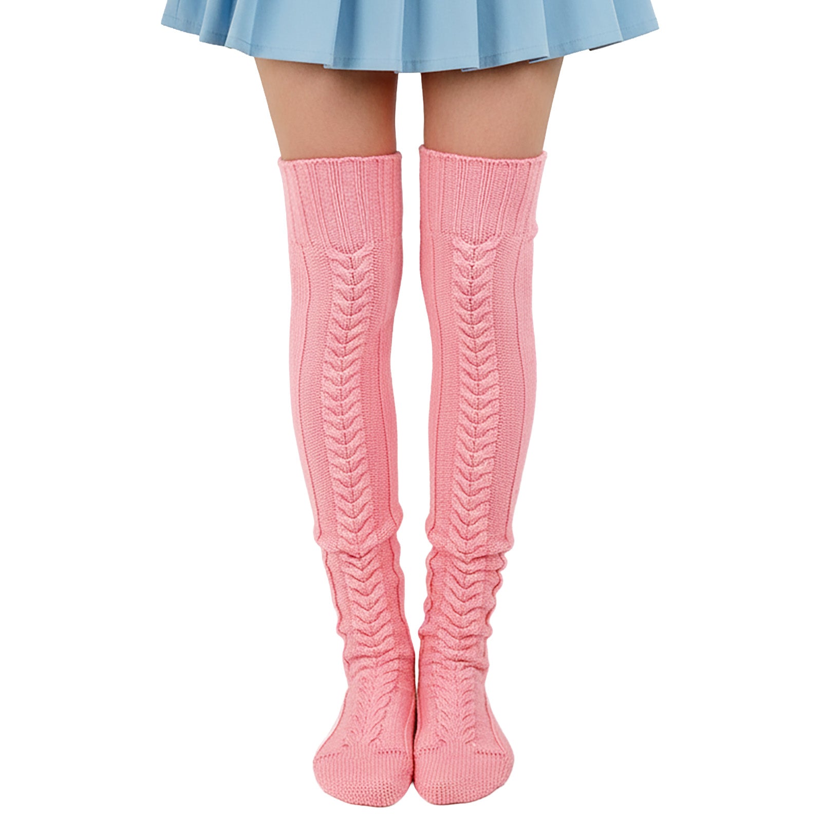 Wrapables Cable Knit Over the Knee Thigh High Winter Boot Socks