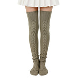Wrapables Cable Knit Over the Knee Thigh High Winter Boot Socks