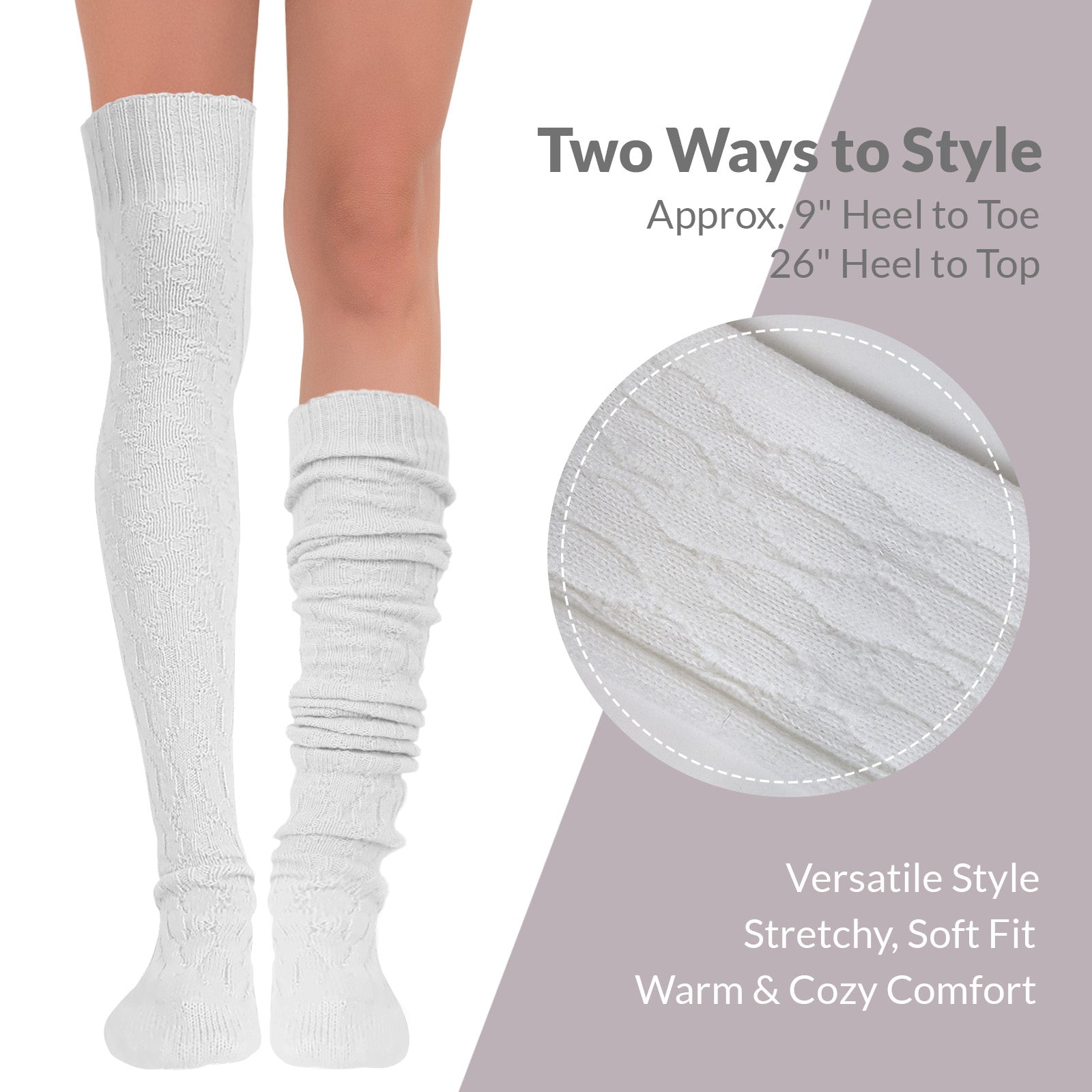 Wrapables Winter Warm Over the Knee Thigh High Long Boot Socks